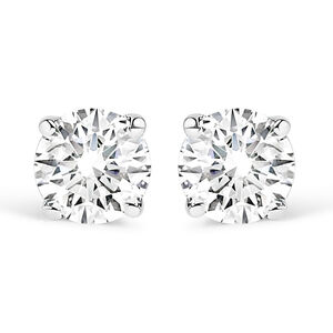 IGI Certified 14K White Gold 1.0 Cttw 4-Prong Set Brilliant Round-Cut